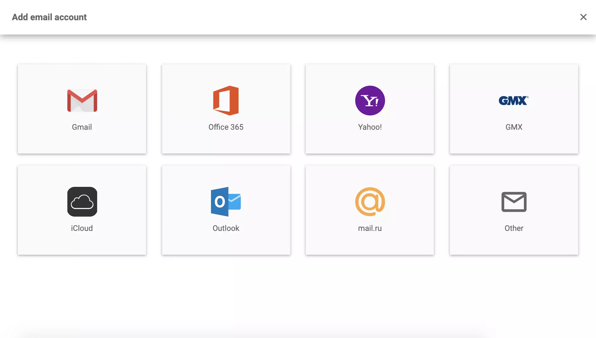 Mail.ru in LiveAgent-instellingen bij het toevoegen van een nieuw e-mailadres