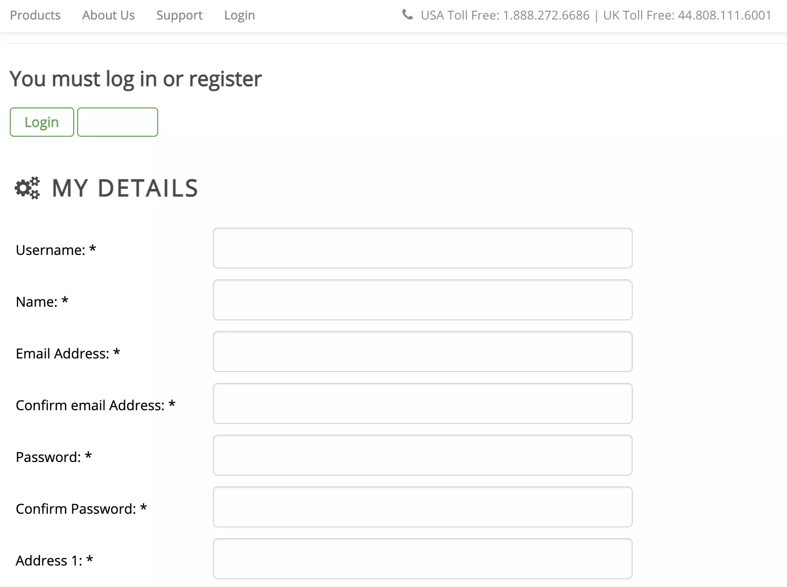 SendMyCall-registratieformulier
