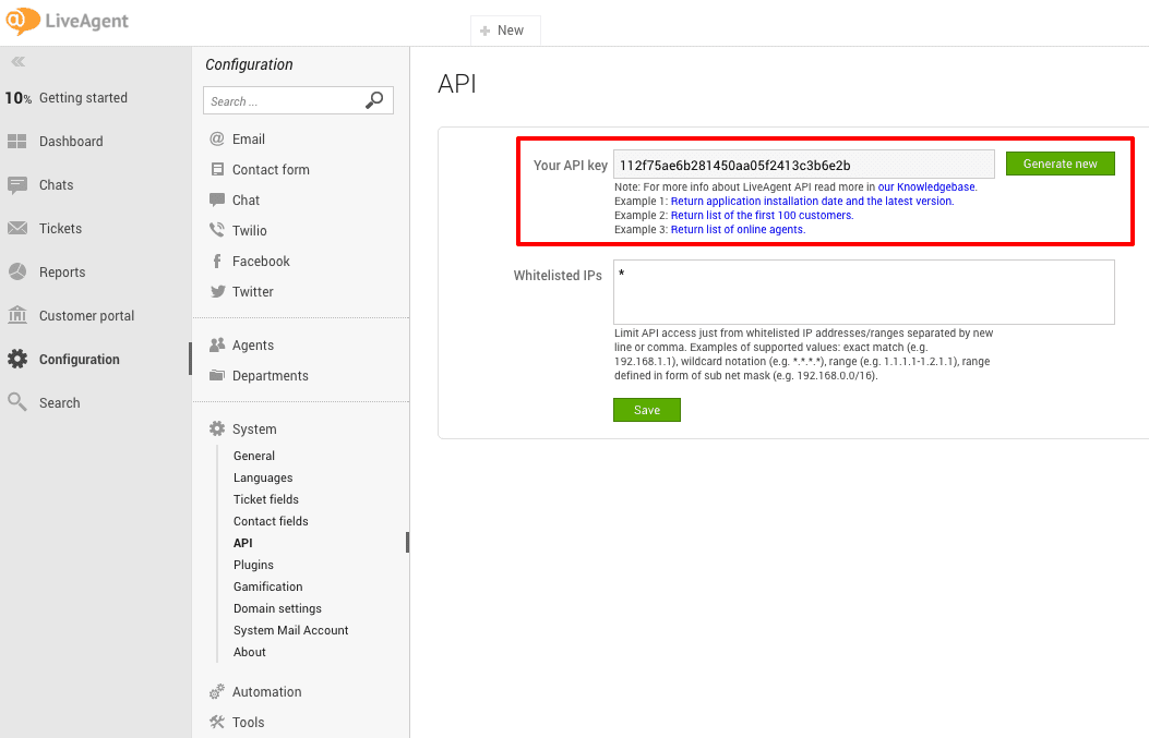 uKit LiveAgent integratie stap 3