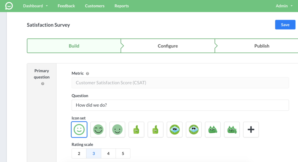 Aangepaste enquêtecreatie in Simplesat