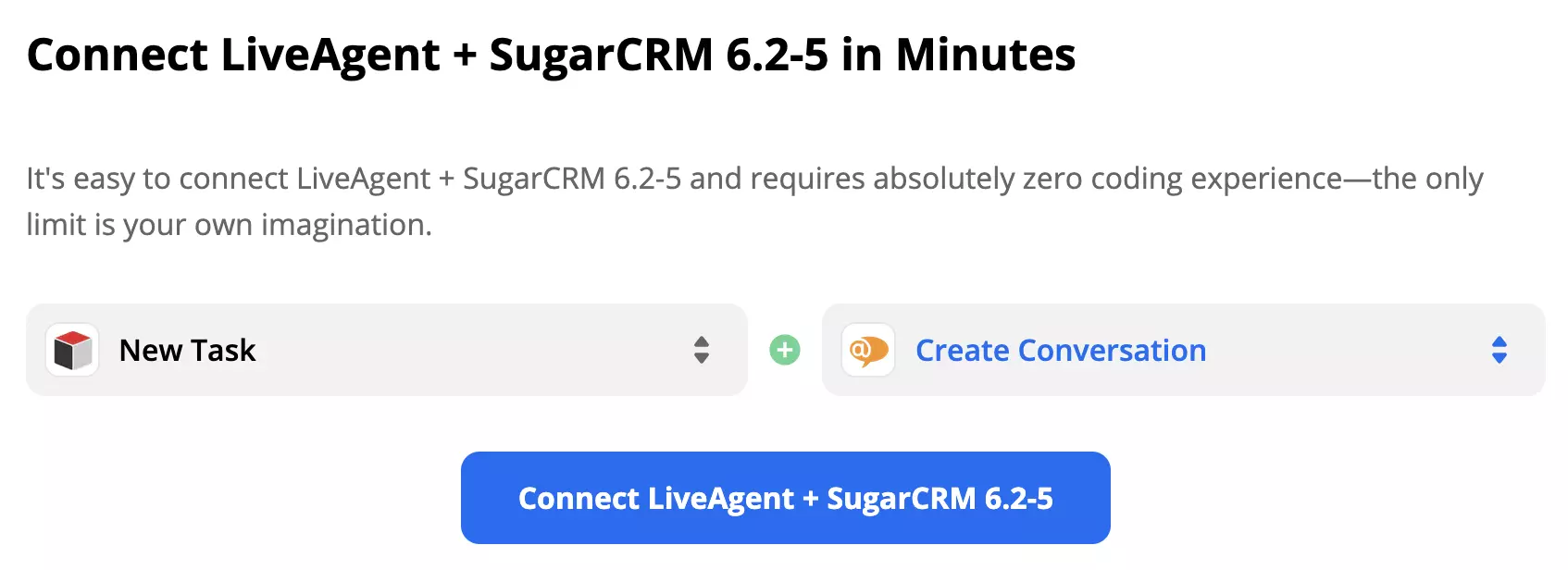 SugarCRM-trigger New Task en LiveAgent-actie New Conversation
