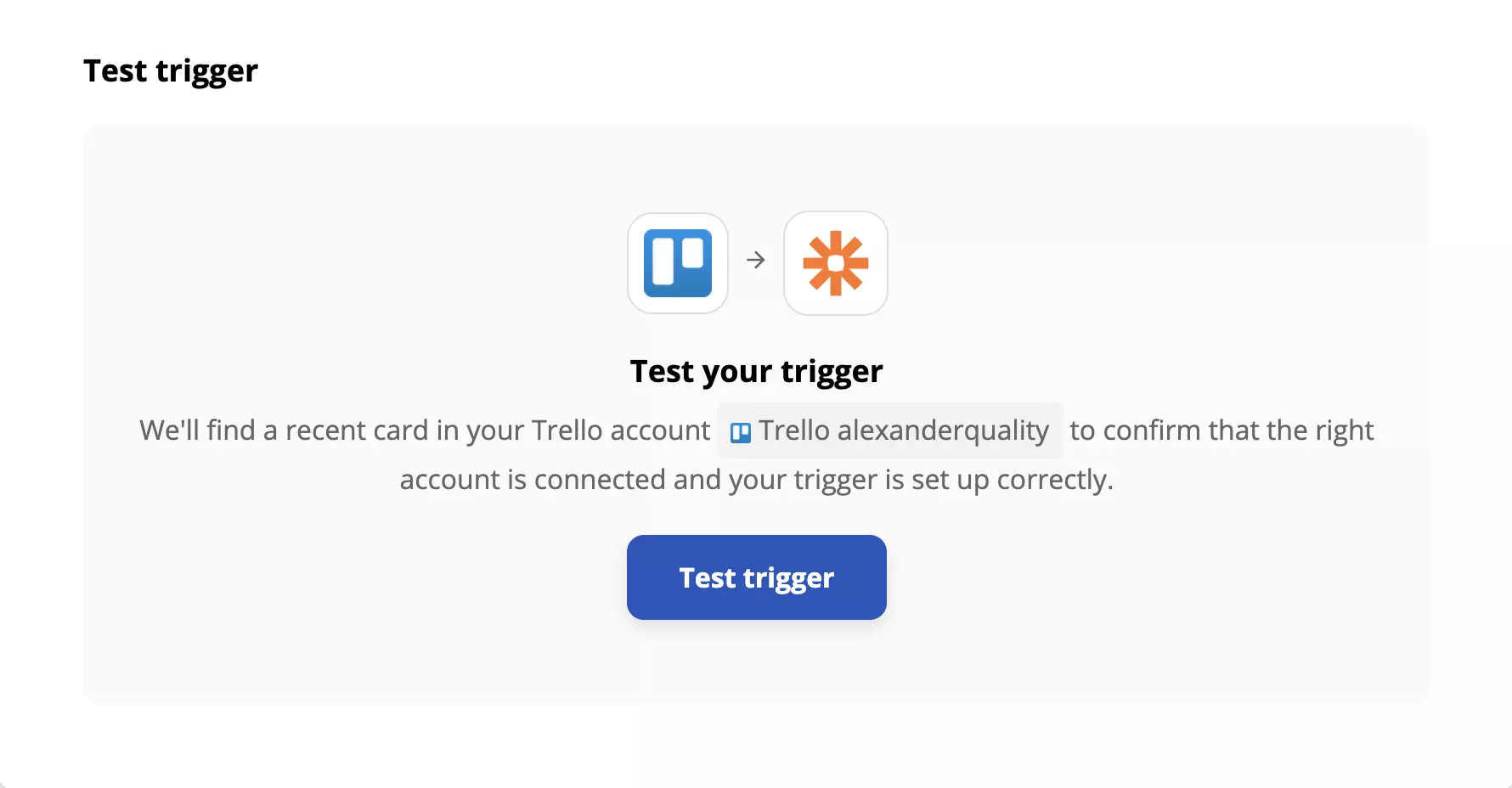 Test van een Trello-trigger in Zapier