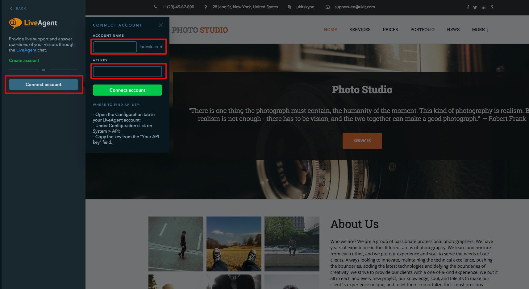 LiveAgent uKit integratie