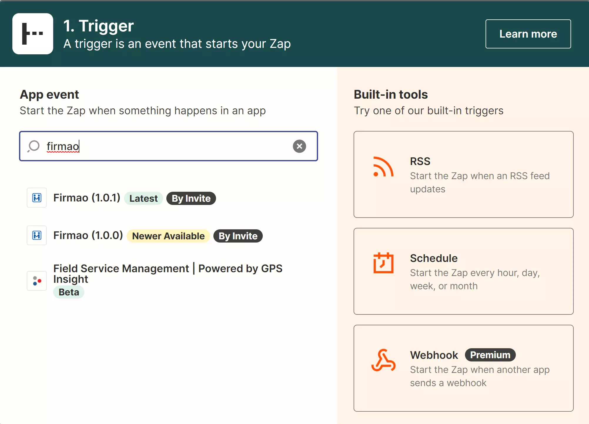 Firmao op Zapier zoeken