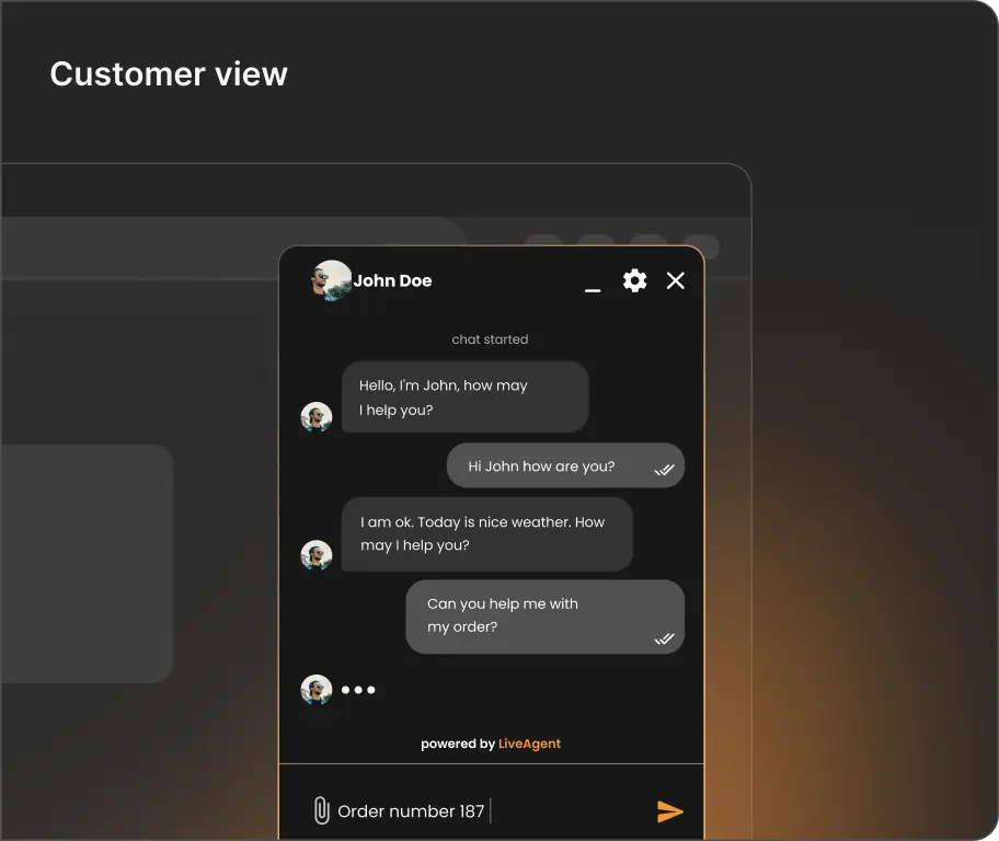Klant die live chat software op een website gebruikt