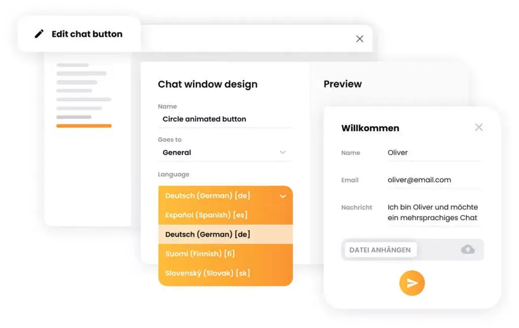 Meertalige chat widget