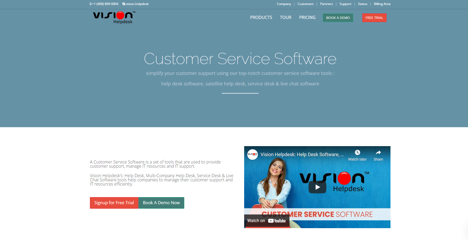 Visionhelpdesk help desk ticketingsysteem homepage