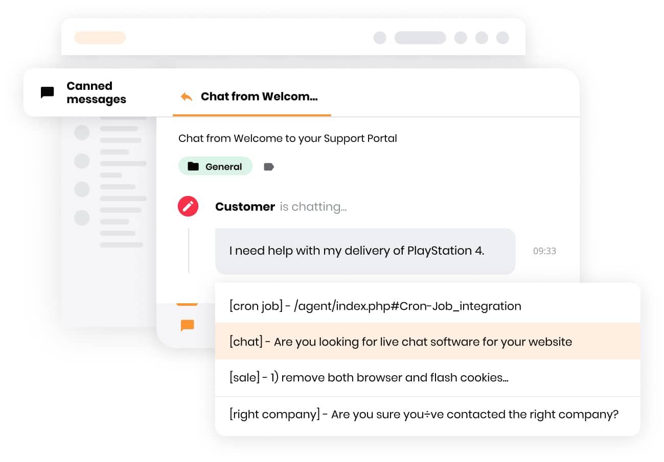 LiveAgent voorgemaakte berichten