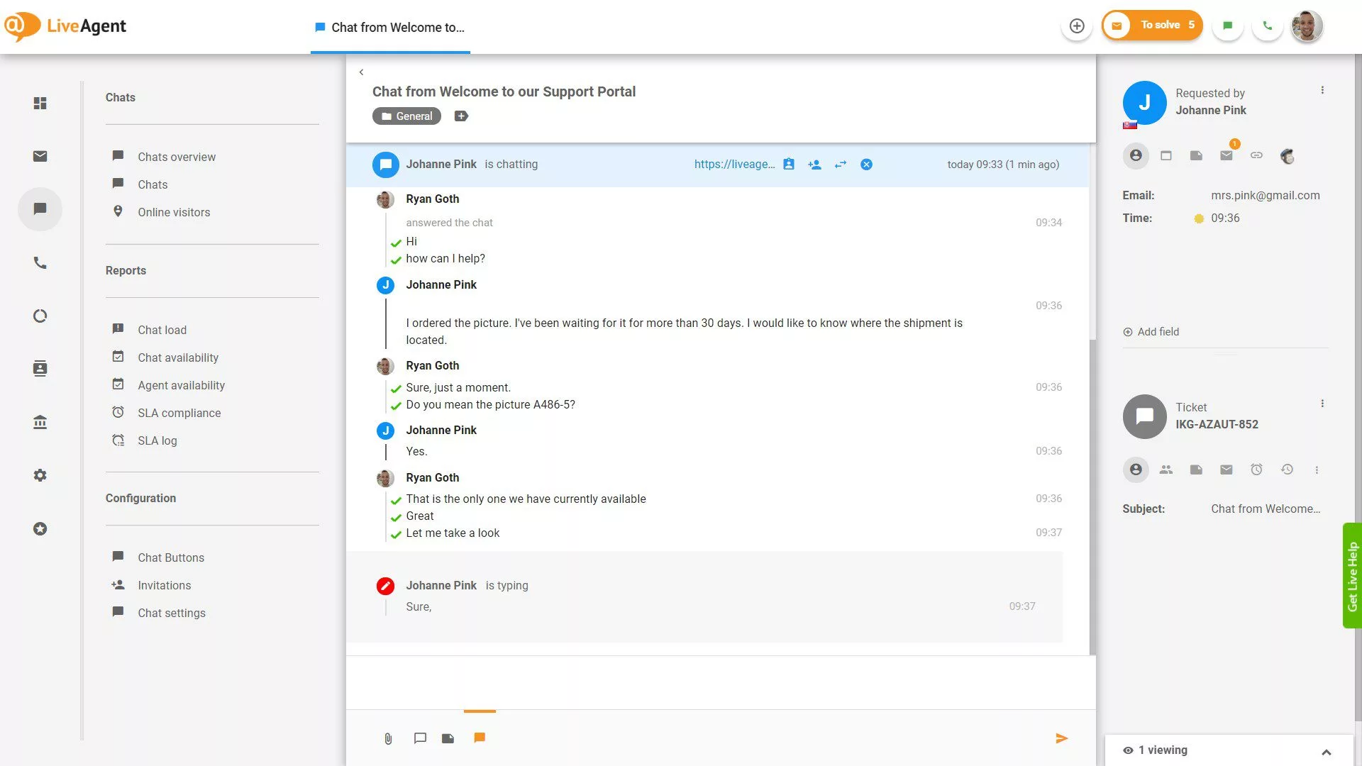 Lopend real-time typingweergave chat