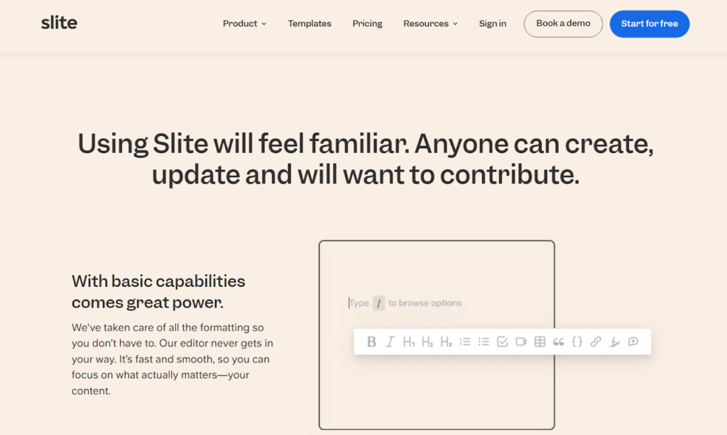 Slite kennisbank startpagina
