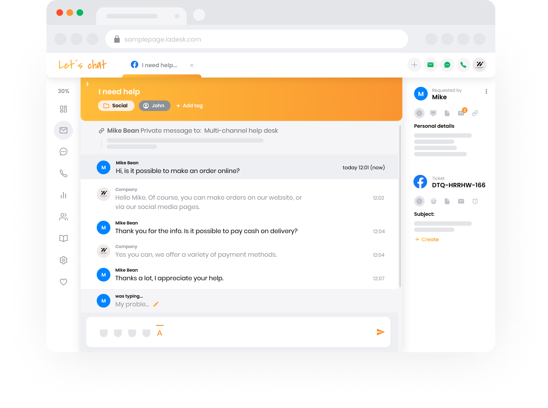 Weergave ondersteuningsteam