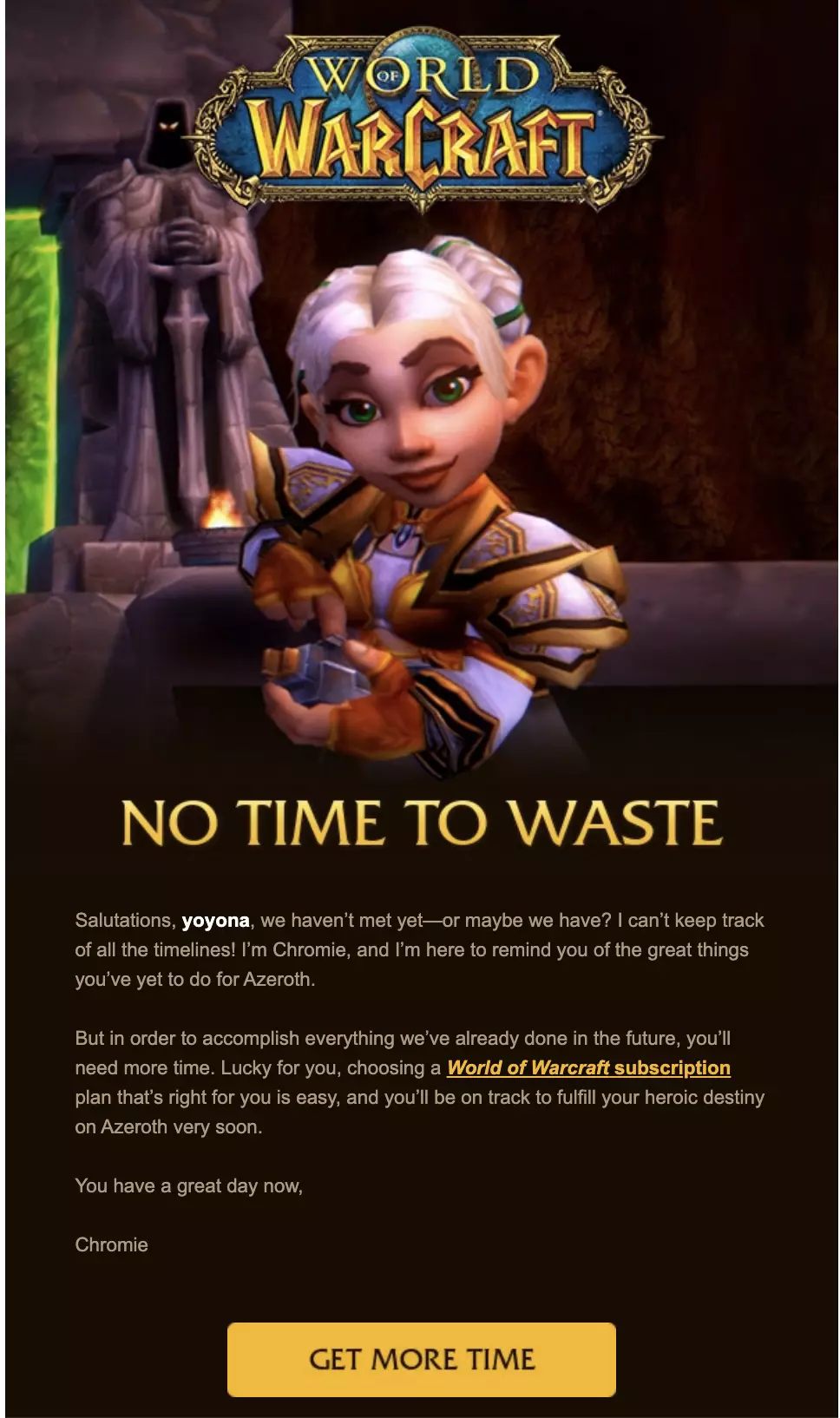 Renewal email template Blizzard