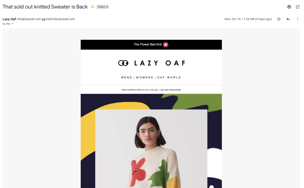 Lazy Oaf last chance e-mail