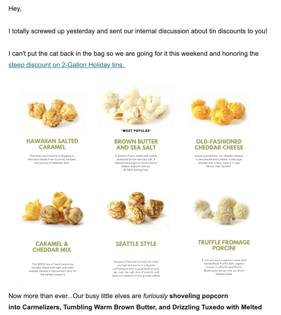 Kukuruza excuusmail sjabloon