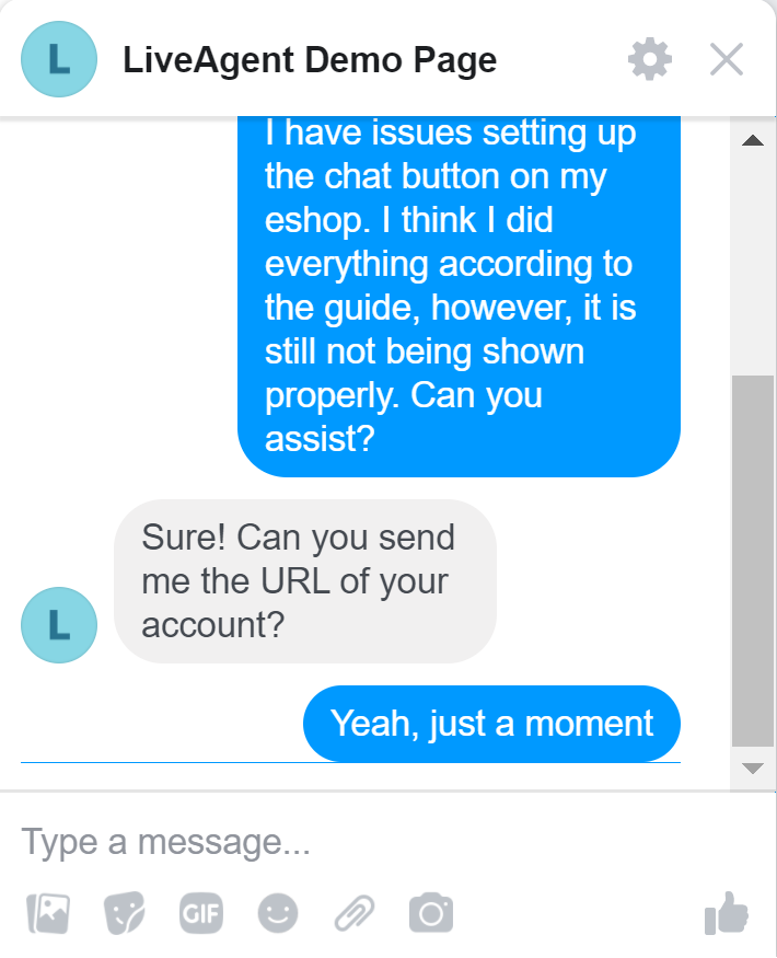 LiveAgent demopagina desktop antwoord