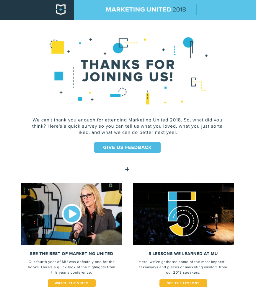 Marketing unit event vervolgmail voorbeeld