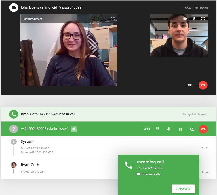 Twee mensen voeren een videogesprek