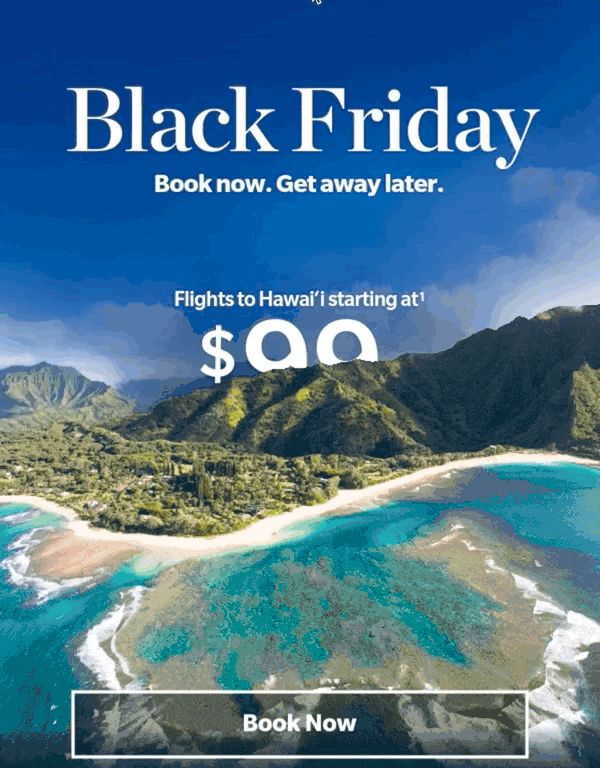 Hawaiian Airlines Black Friday e-mailsjabloon