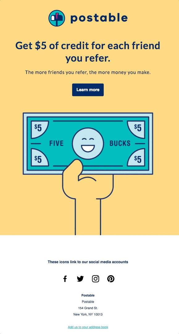 Referral marketing program example